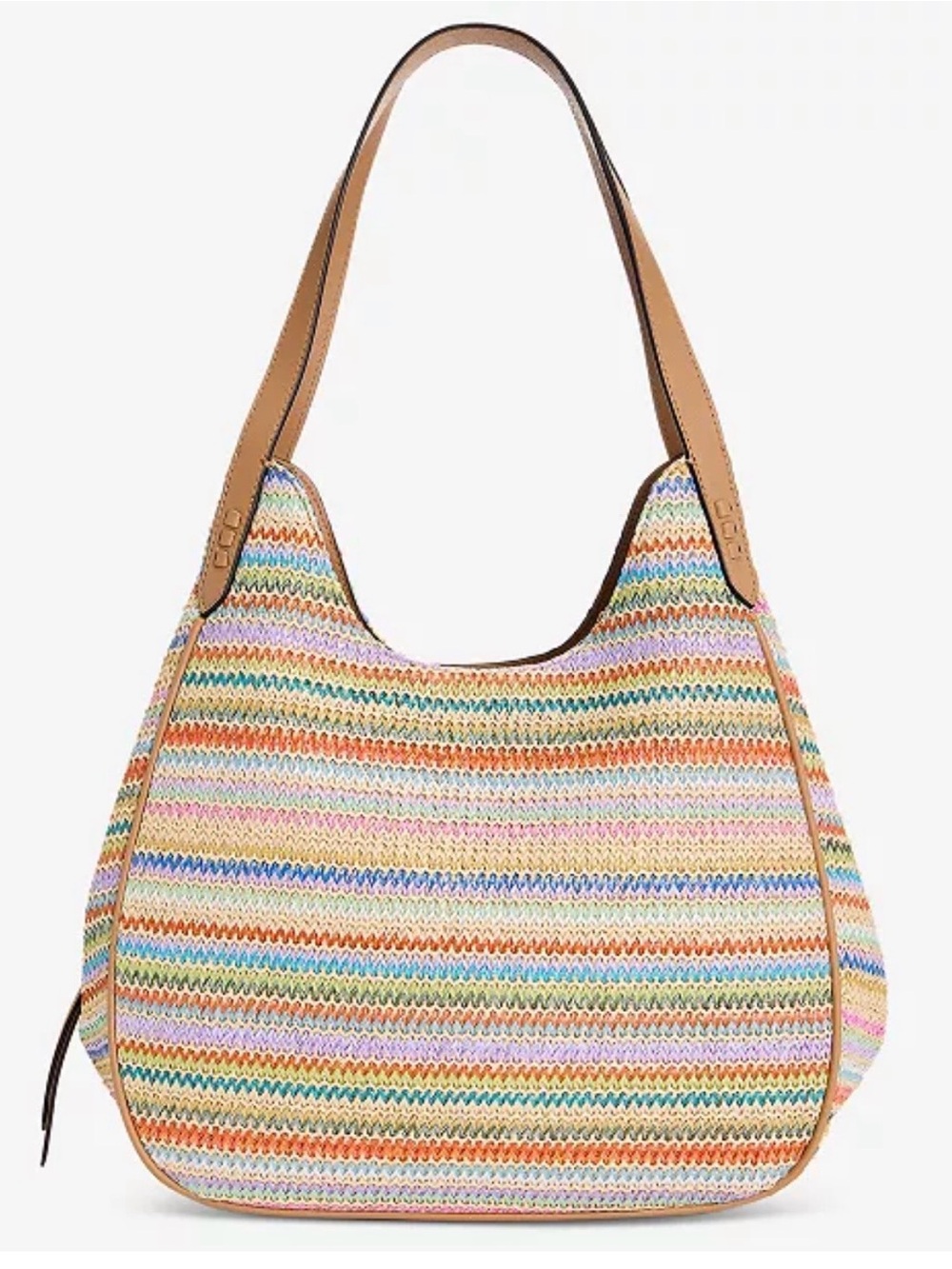 Style & Co. Multicolor Woven Shoulder Bag with Tan Straps